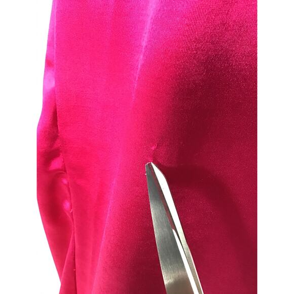 LULU'S sz S Magic Memories Magenta Satin Sleeveless Maxi Dress NEW B45 *flaw - Picture 8 of 12